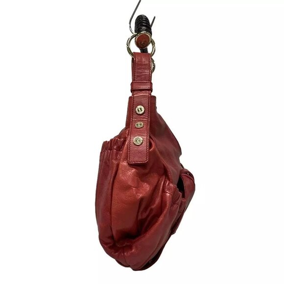 Auth YvesSaintLaurent rivegauche (YSL) Mombasa 130157 Red Leather Handbag - Picture 11 of 16